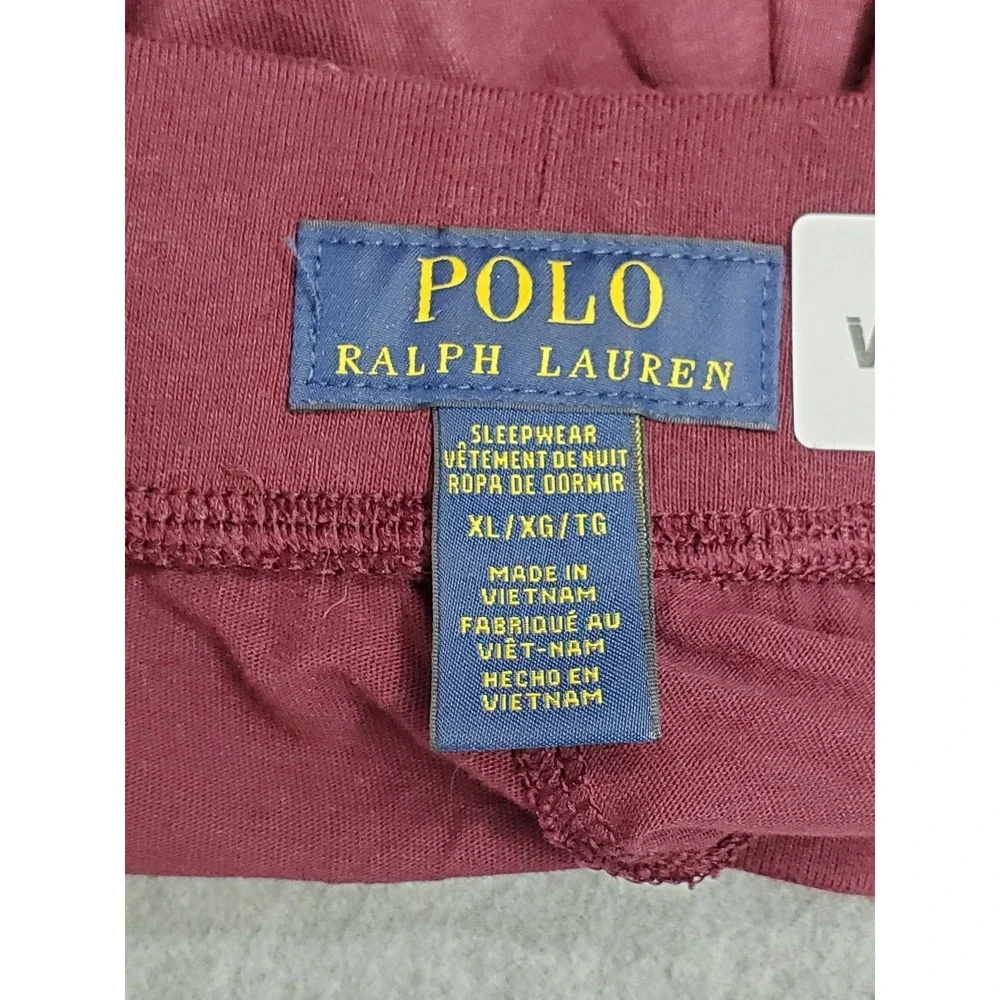 Polo Ralph Lauren‎ Men Sleepwear XL Burgundy Sweatpants POLO Pajama Pants Logo